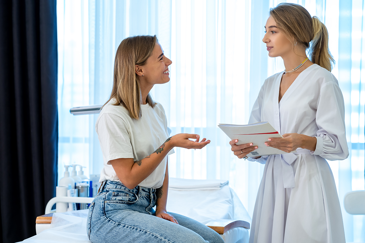 Doctor with patient